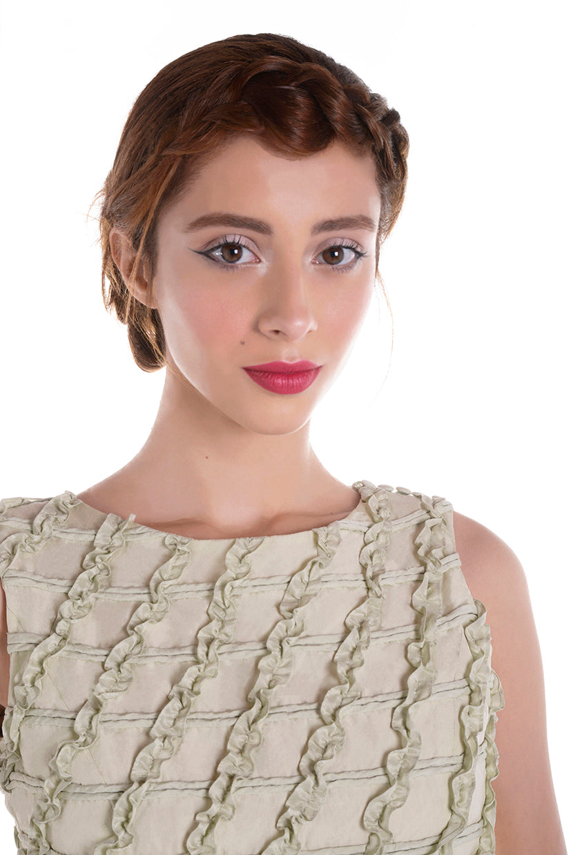 Robe diagonales verte MARIE ANTOINETTE