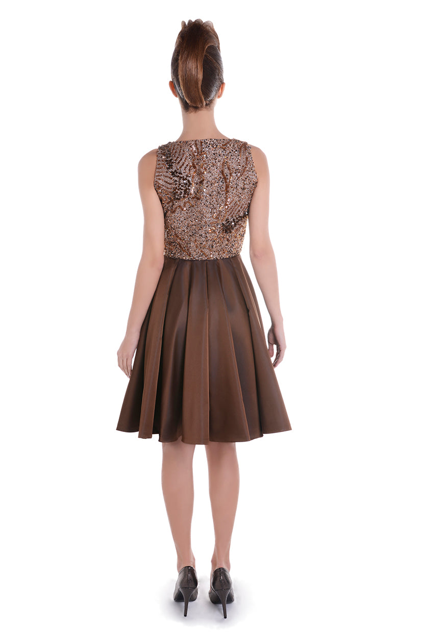 Vestido clásico marrón STAR DUST