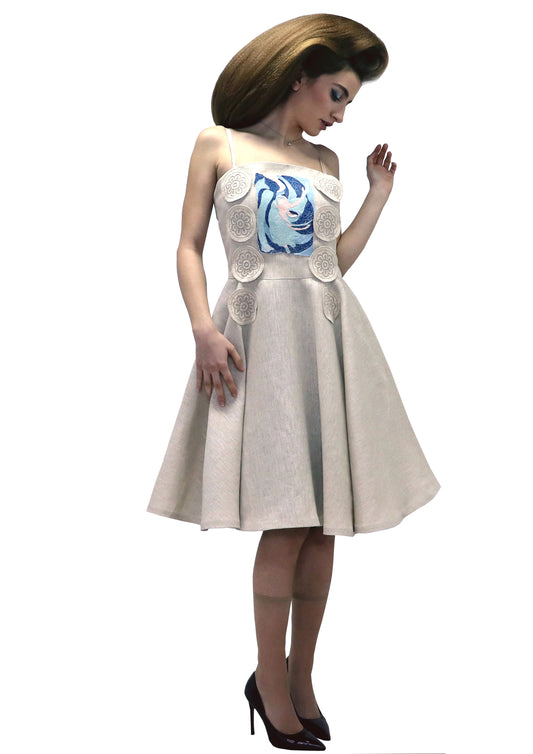 BETWEEN HEAVEN AND EARTH soft beige ballet dress