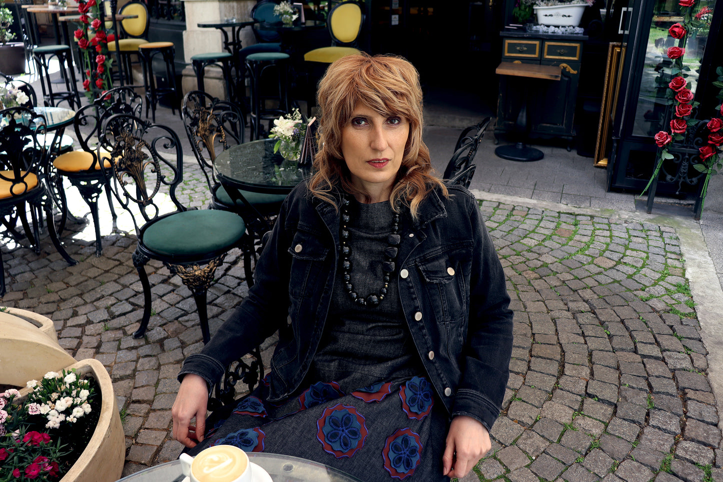 Robe en jean gris MORNING FLOWERS 